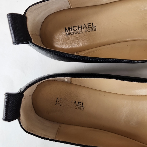 Michael Kors Hamilton black leather rounded toe ballet flats size 8.5M - Picture 8 of 16